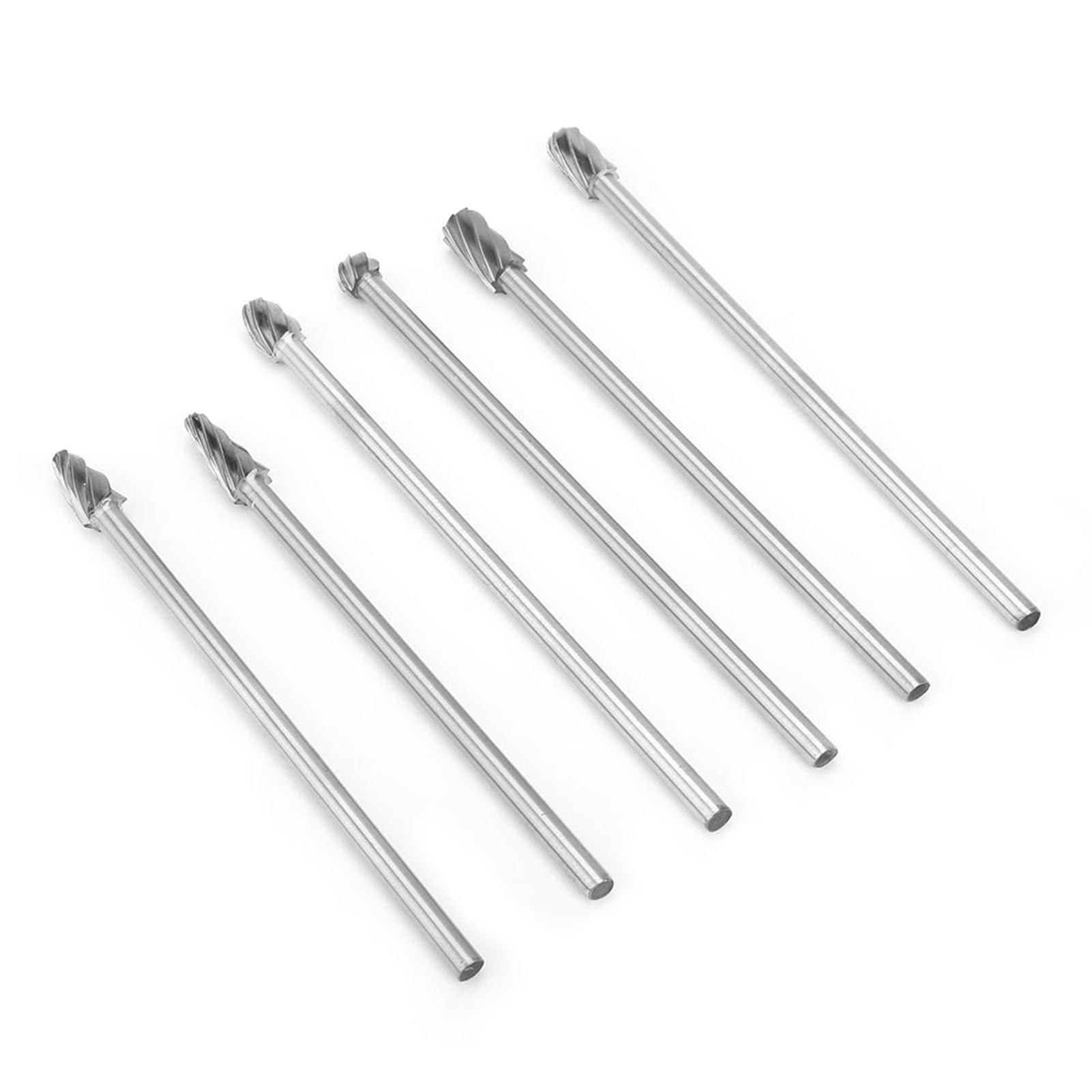 6 piezas de fresa rotativa de aluminio con vástago de 6 mm (1/4 de pulgada), fresa de fresado extra larga de 150 mm, fresa rotativa de carburo para tallado de metales y no metales
