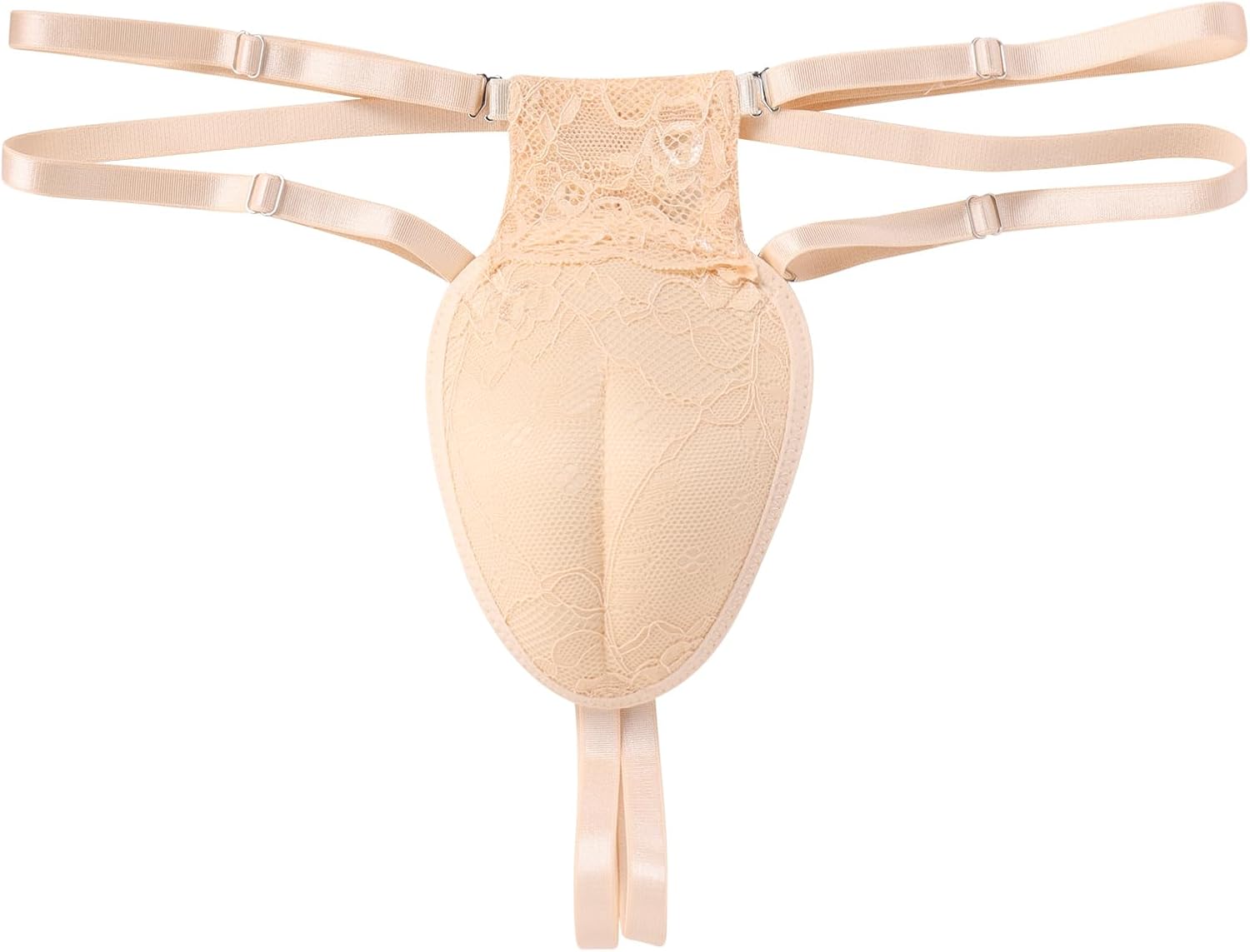 ABAFIP Men's Strappy Lace Thong Underwear Crossdresser Lingerie Low Rise G-string Underpants