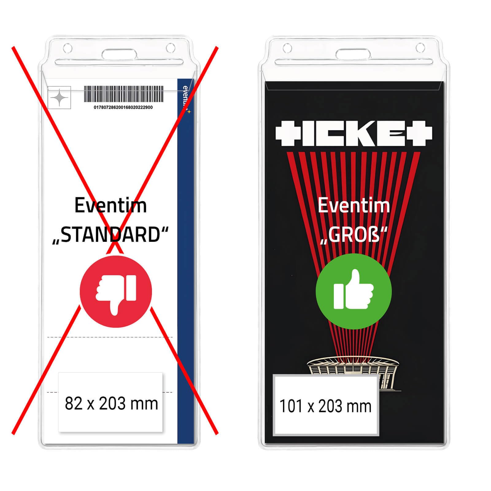 Etui na bilety koncertowe ze smyczą na klucze na bilety koncertowe i bilety koncertowe 103 x 205 mm [10 sztuk] etui na dowód osobisty na imprezy sportowe bilety