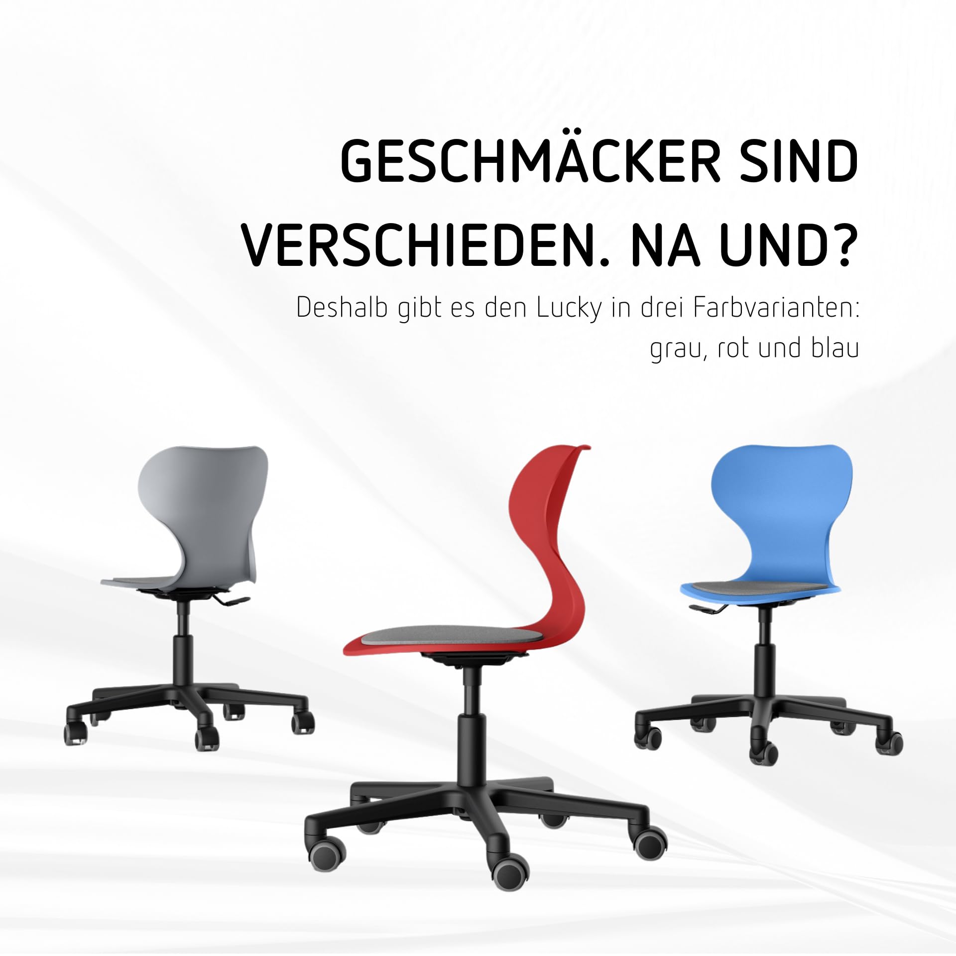 Moll Lucky Kinderschreibtischstuhl | mitwachsend & ergonomisch | stufenlos höhenverstellbarer Drehstuhl ideal für Schulkinder | langlebig & hochwertig | Made in Germany