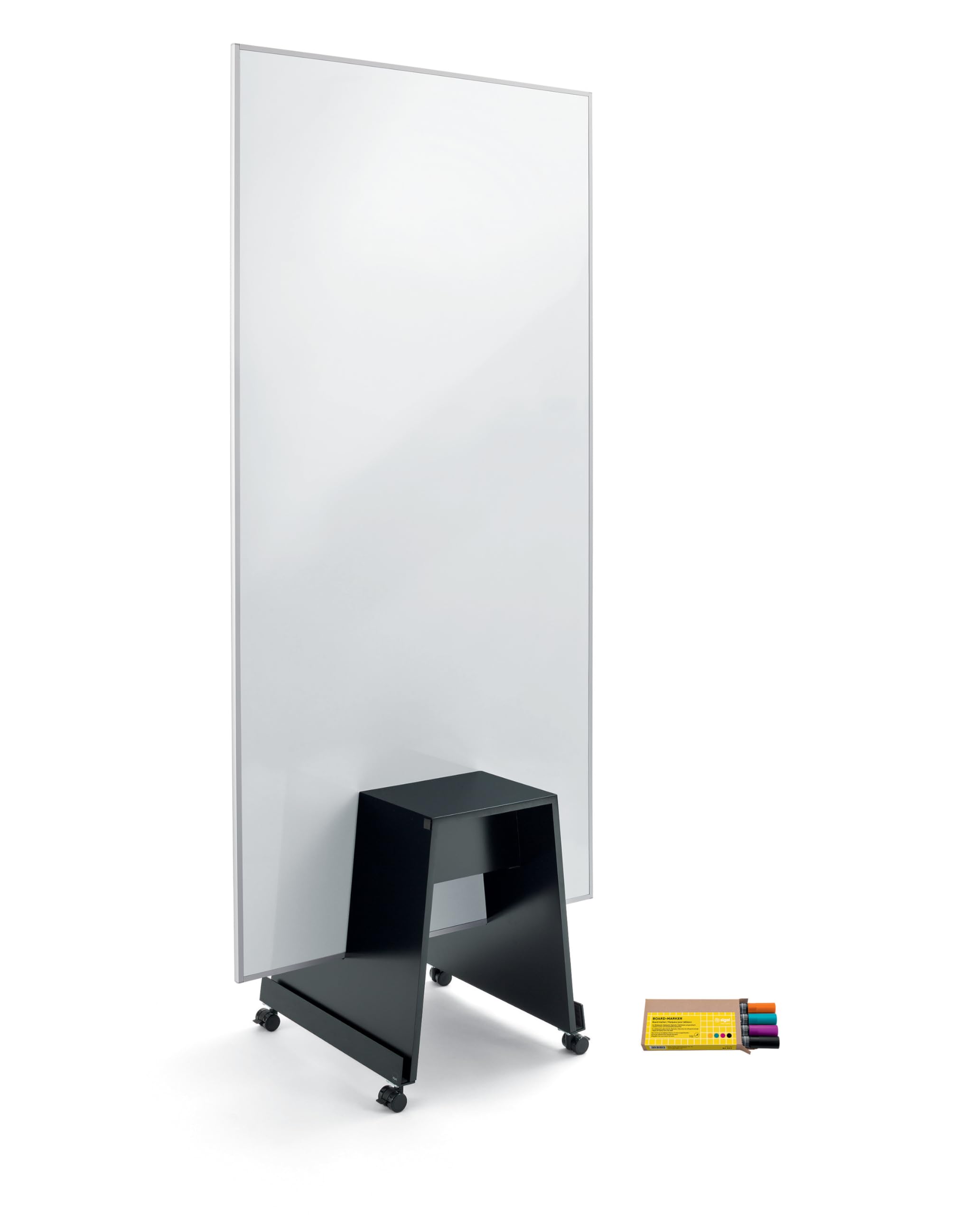 SIGEL MUB04 Tableau blanc portable (90 x 180 cm), support, Meet up Set pour méthode agile