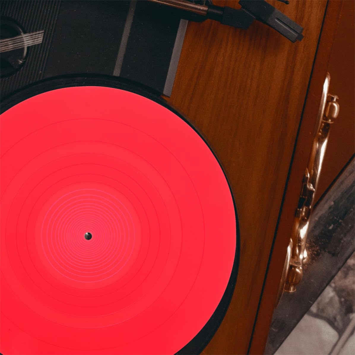 Didiseaon Tappetino 2 per Rosso in Silicone Antistatico Protezione Delicata per Dischi in Vinile, per Dj e Appassionati di