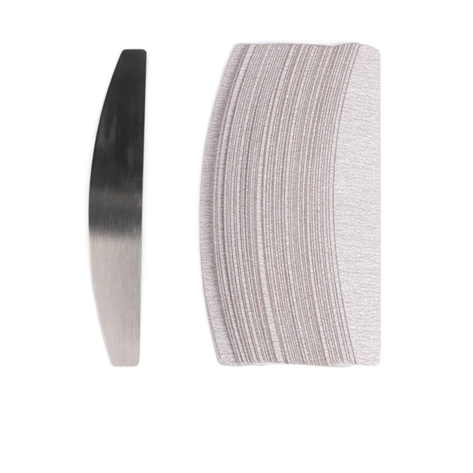 TRUSTTWO 50 pz/100 pz Grigio pastiglie Rimovibili con Manico in Metallo di Ricambio Carta vetrata Lima for Unghie 100/180 Misura for Manicure Callus Remover Buffer The 50Pcs 100Grit