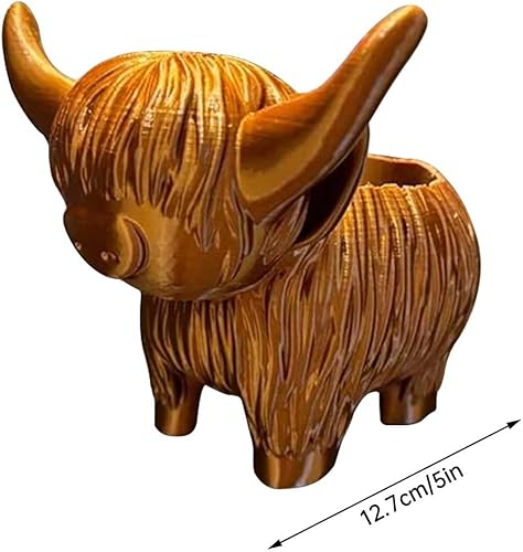 Miniatura 2 de Maceta de vaca de las tierras altas, macetas de resina, divertidas macetas de almacenamiento para plantas suculentas, contenedores de almacenamiento