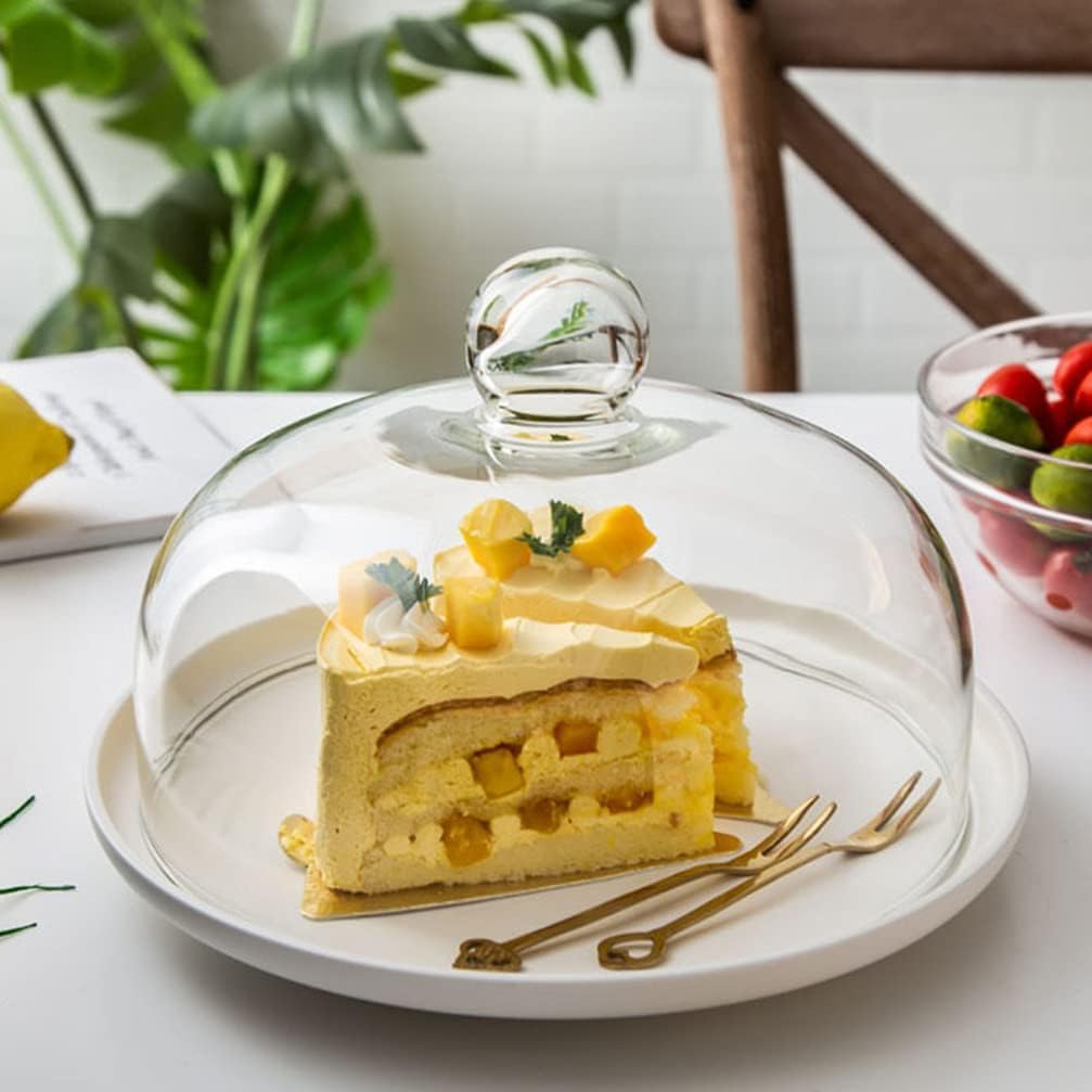 Copertura per torta in vetro trasparente per alzata per torte, per tenere lontane mosche, insetti, formiche