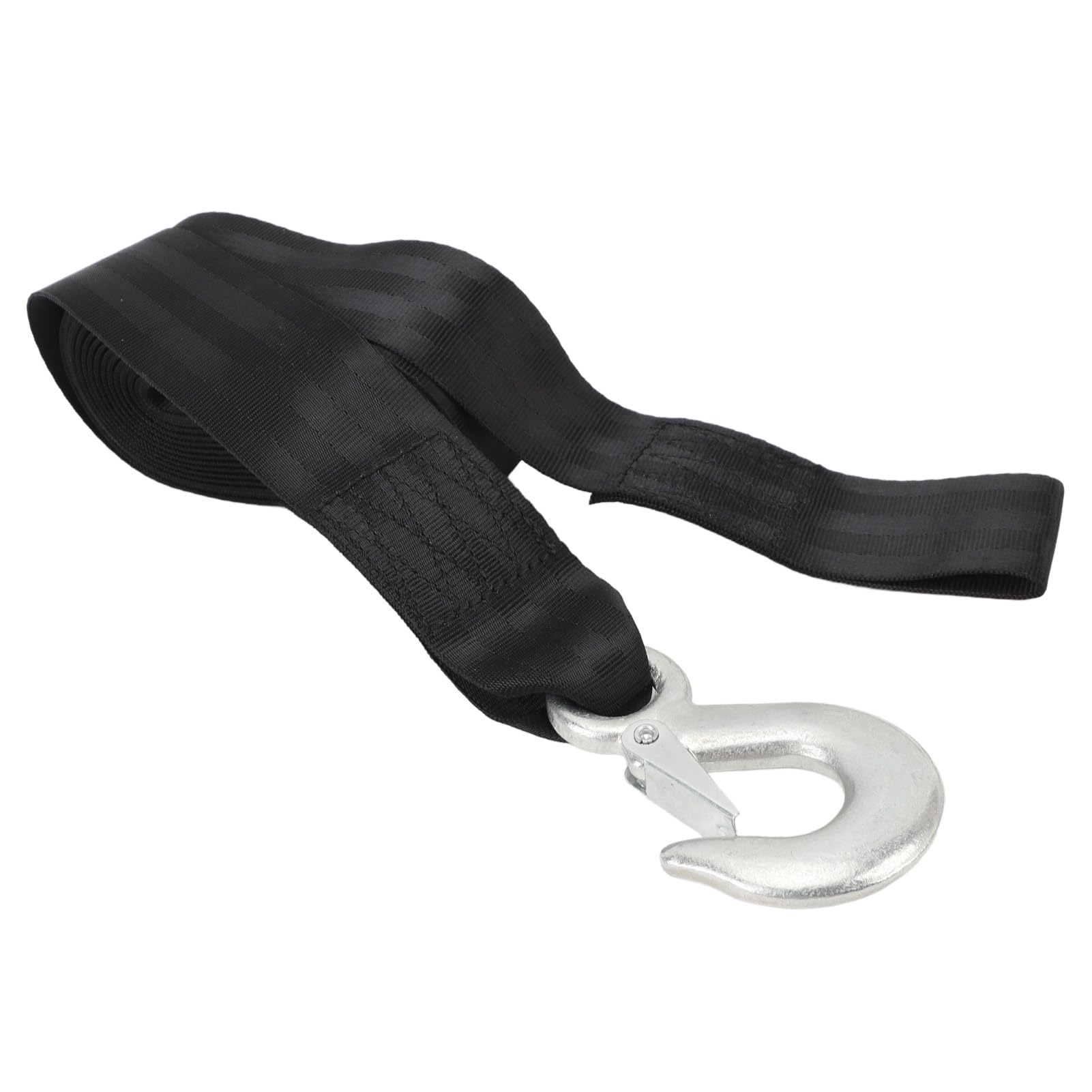 SIXRUN Sangle de Treuil Robuste, 7,5 m x 47 mm, Capacité 1587,6 kg, avec Crochet Galvanisé, pour Voiture, SUV, Bateau, Remorque, Jetski