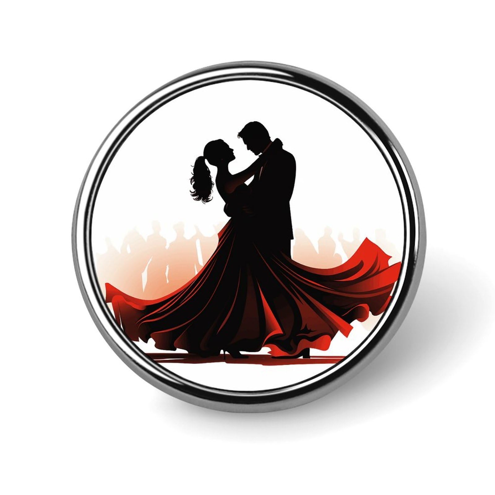 Ballroom Dance Button Pin 1 Inch, Personalized Metal Lapel Pins, Lightweight Round Brooch Pin, Elegant Button Badges, Funny Enamel Pins for Shirts Jackets Bags & Gift