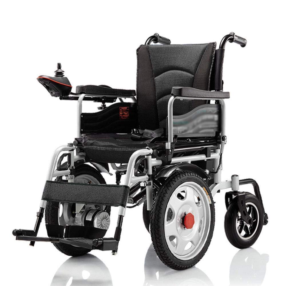 Silla de Ruedas Plegable portátil, Silla de Ruedas eléctrica Plegable Portátil Inteligente Automático Anciano Silla de Ruedas Scooter para discapacitados, Negro