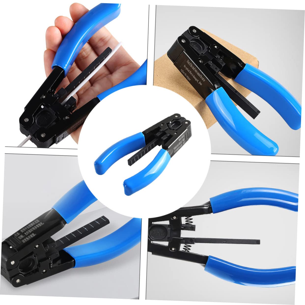 Operitacx 2 Piezas Pelador de fibra óptica cable engarzadores de alambre strippers ser Multifunción herramienta manual para pelar herramienta de compresión coaxial