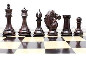 House of Chess - Ringy Rosewood/Boxwood Chess Pieces Rio Staunton 4.0" (102...