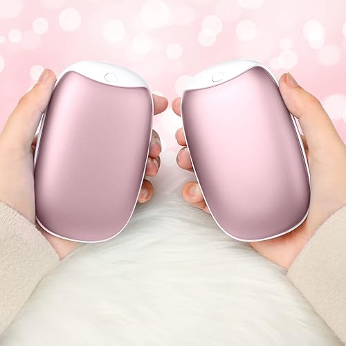 2 Pack Hand Warmers Rechargeable, 8000mAh Electric Portable Pocket Hand WarmerPower Bank, Great for Outdoor Sports, Hunting, Golf, Camping, Warm