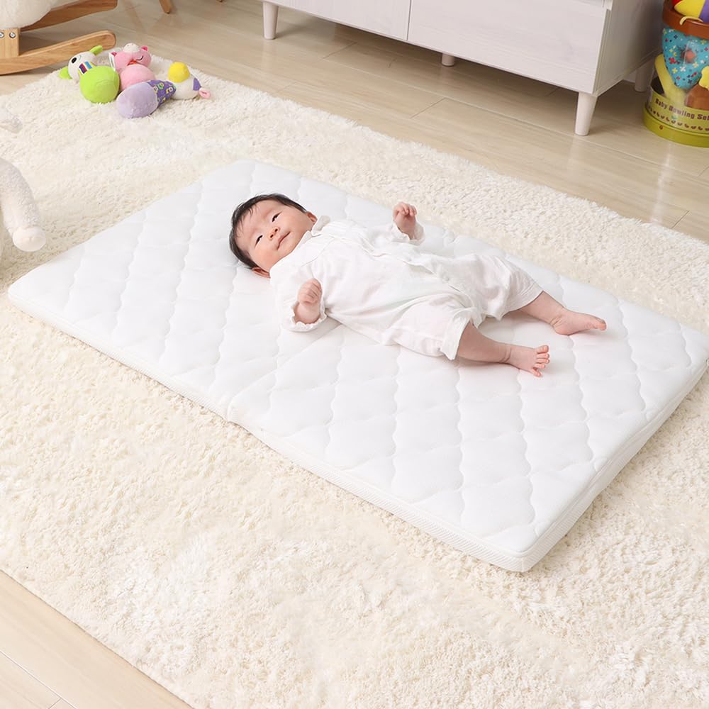 西松屋 スライド式 60×90 ベビーベット 折りたたみマットレス付 60