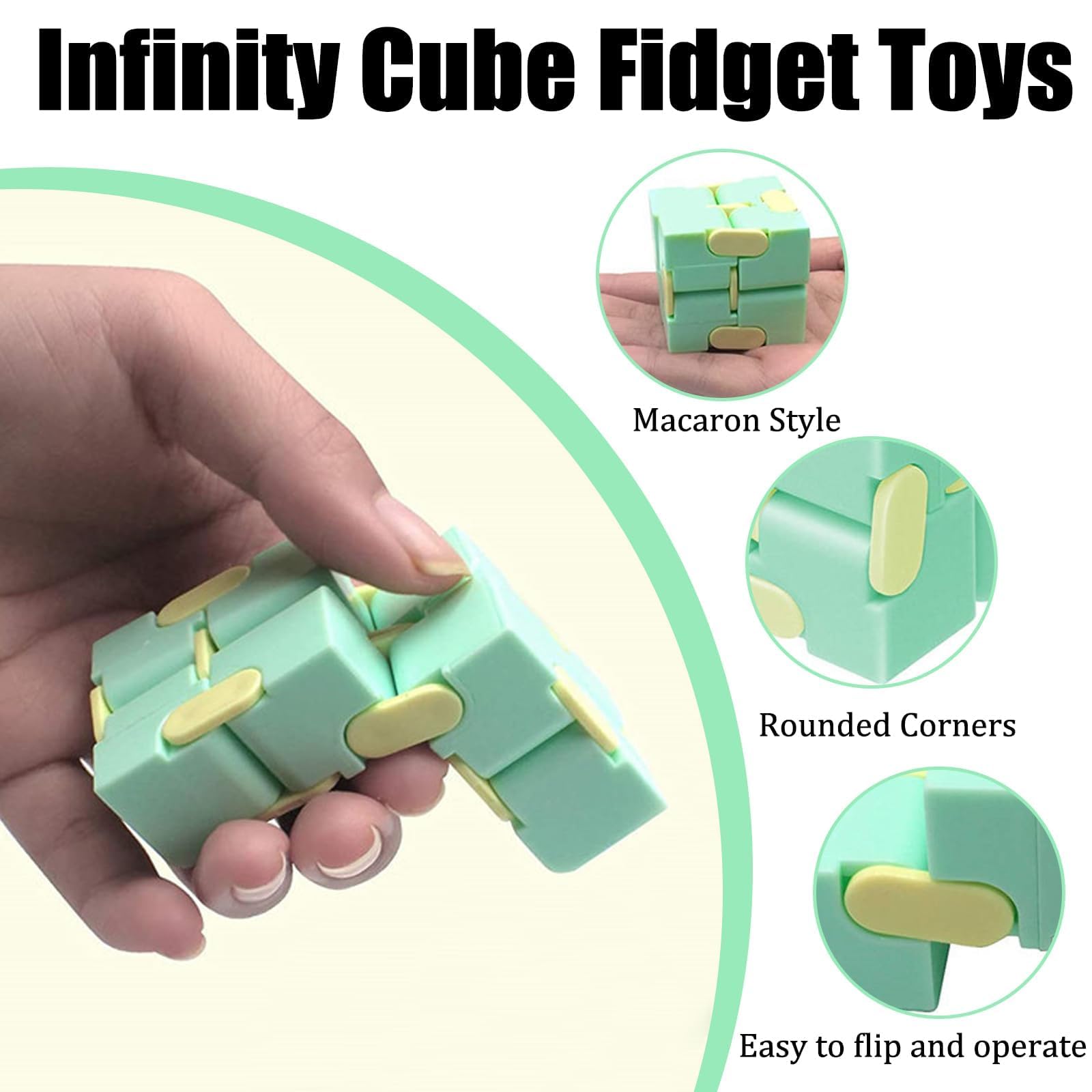 Funxim Infinity Cube Toy per Adulti e Bambini, Nuova Versione Fidget Finger Toy Sollievo dallo Stress e ansia, Killing Time Fidget Toys Cubo Infinito per Il Personale dell'ufficio
