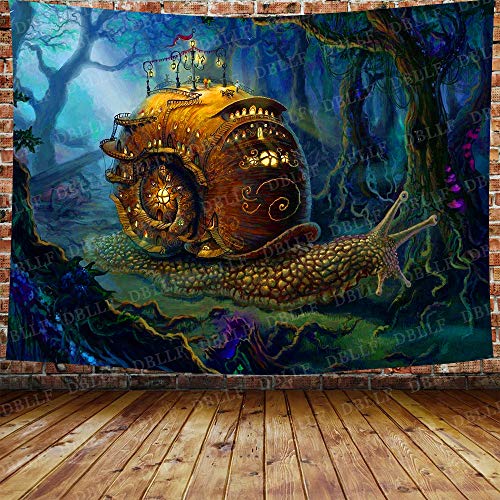 DBLLF Psychedelic Snails Tapestry Fantasy Fairy Forest Tapestry Trippy Colorful Surreal Abstract Astral