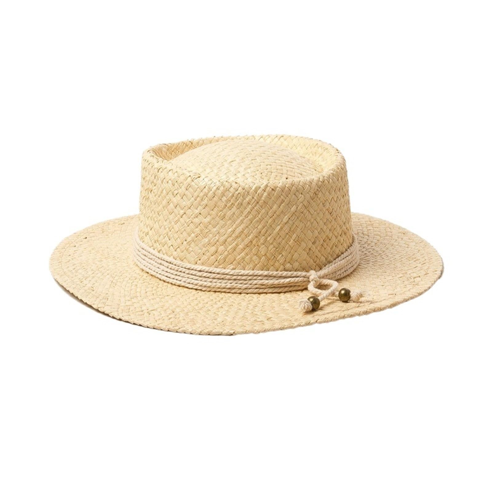 Generico Cappello da Sole a Tesa Larga per Bambini - Erba Lafite Intrecciata a Mano per Protezione UV e attività all'aperto