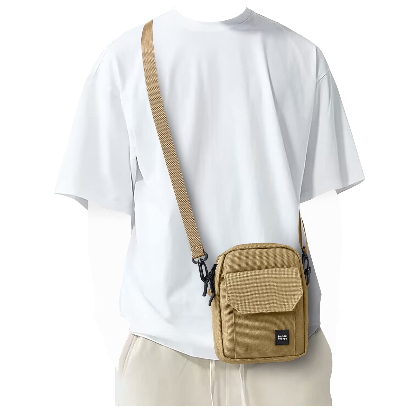PAUBACK Crossbody Bag for Mens,Travel Passport Wallet Bag for Men for Cell Phone, Small Neck Pouch Side Shoulder Bag for Men