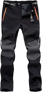 LHHMZ Männer Softshell Fleece Gefüttert Wandern Hosen Im Freien wasserdichte Atmungs Verdicken Winter Warm Walking Kletter...