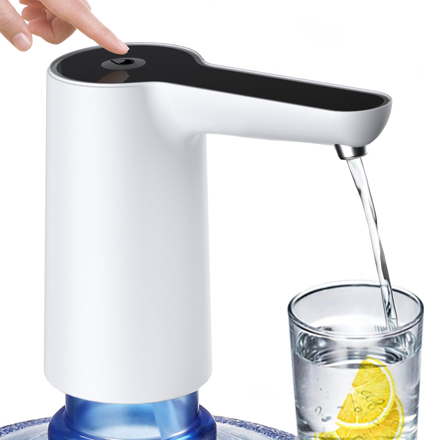 ABHJATA Water Dispenser Pump, Automatic Water Dispenser for 20 Litre Bottle, 1200mAh Rechargeable Water Can Pump, One Key Operation Dispenser Pump for Home, Office, Outdoor (Black & White) (B0D25L23NW) Amazon Price History, Amazon Price Tracker