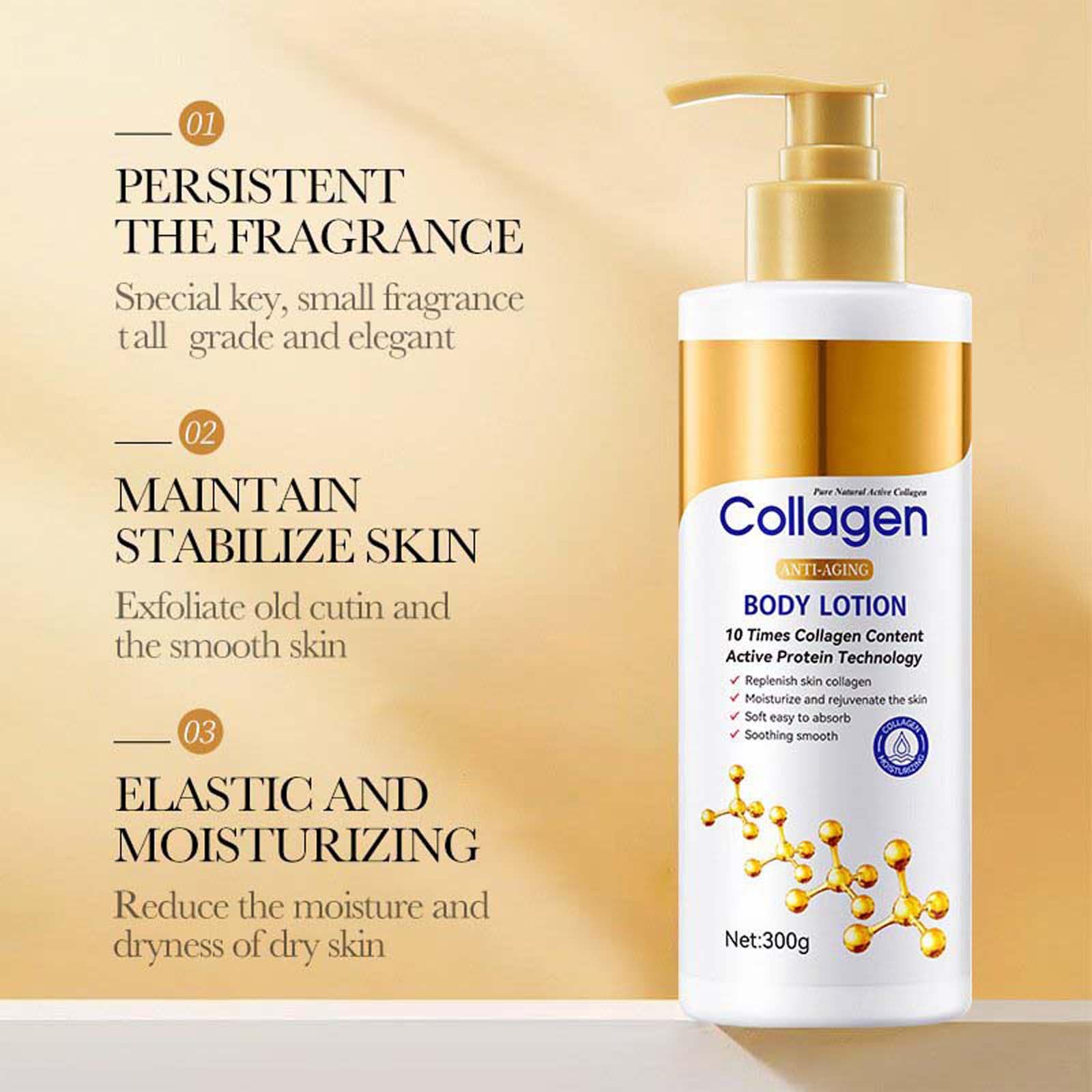 Balsam do ciała Collagen, szybkie wchłanianie kolagenu, nawilżający balsam do ciała, ramiona i body przeciw marszczeniu kolagenowe balsamy do ciała naprawa wrażliwej suchej skóry, ultimate Skin