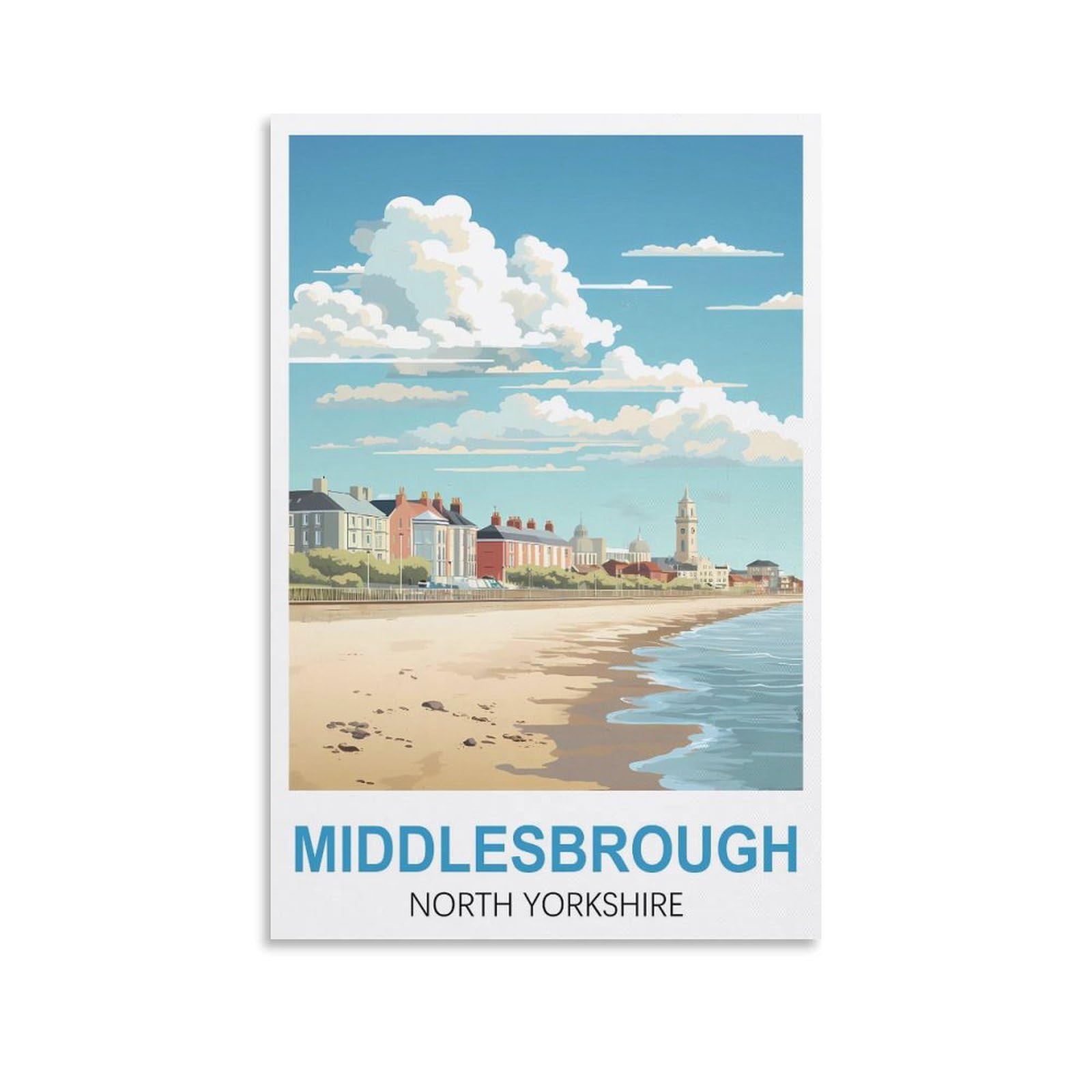 LNHZGNJNH Middlesbrough North Yorkshire Vintage Travel Posters 12x18inch(30x45cm) Canvas Wall Art Wall Print Painting Decor Living Room Bedroom Decor