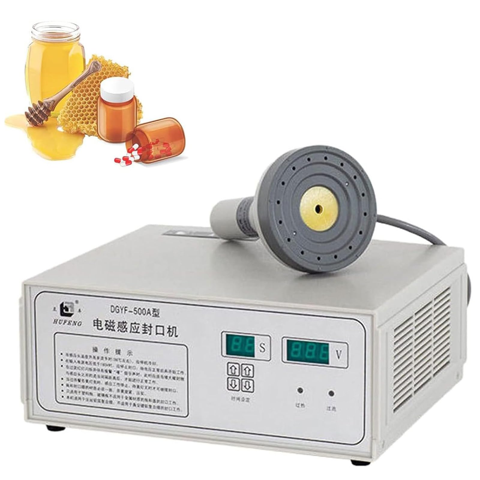 IUokLU Handheld Electromagnetic Induction Sealer,Portable Heat Induction Sealing Machine,Bottle Aluminum Foil Cap Sealer,For Plastic Glass Bottles-90mm