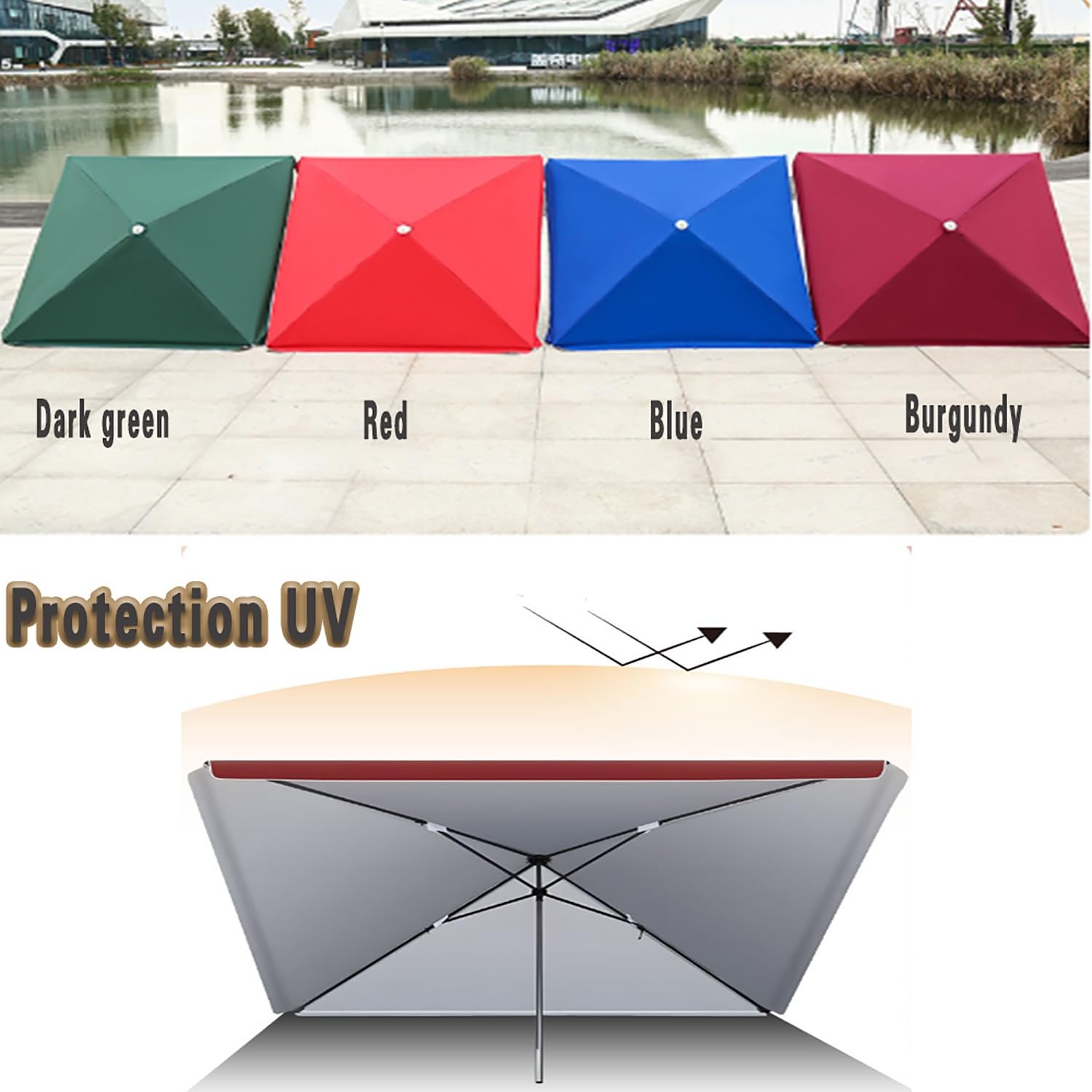 Wasserdicht Sonnenschirm Ersatzbezug, 220x280 250x250cm UV-Schutz Robustes Verdickte Doppelschicht Terrassenschirm Sonnenschutz Abdeckung