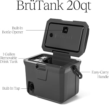 BruMate BruTank Hard Cooler with Built-in Drink Tank & Tap | 5+ Day Ice Retention | Perfect for Beach, Tailgating, Camping, Sports Games, More