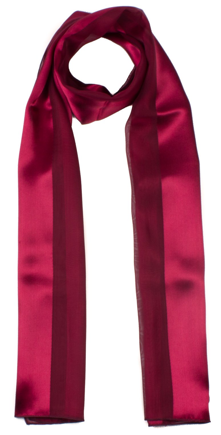 Mytoptrendz Women's Burgundy Mytoptrendz® Classic Plain Scarf Lightweight Silky Soft Feel Long Shiny Satin Chiffon Stripe Wrap (Burgundy)