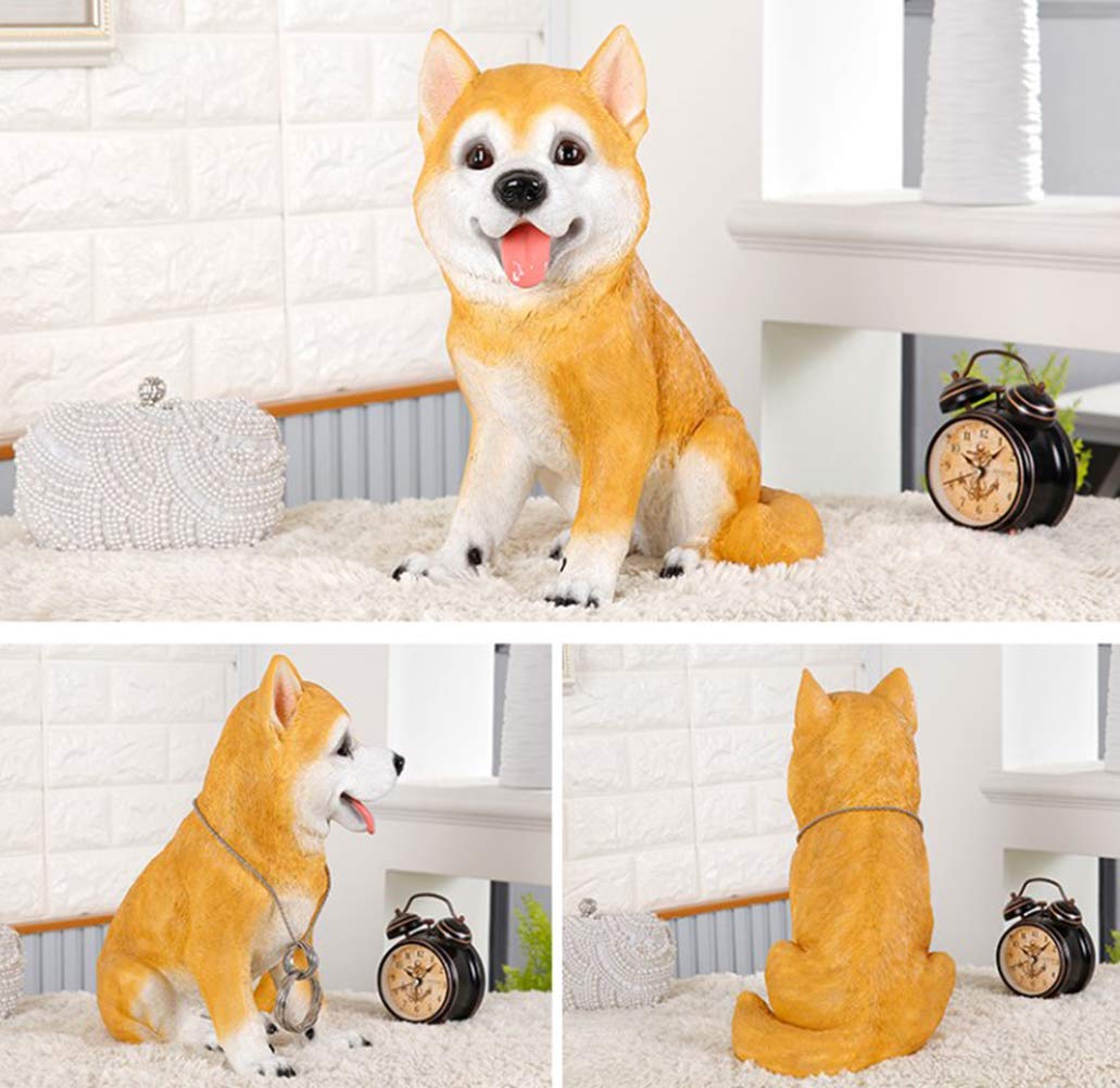 Hund Statue Modell, Akita Shiba Inu Hund Skulptur Harzmodell Bemalt Dekoratives Handwerk Heimdekoration Neuheit Desktop Geschenk