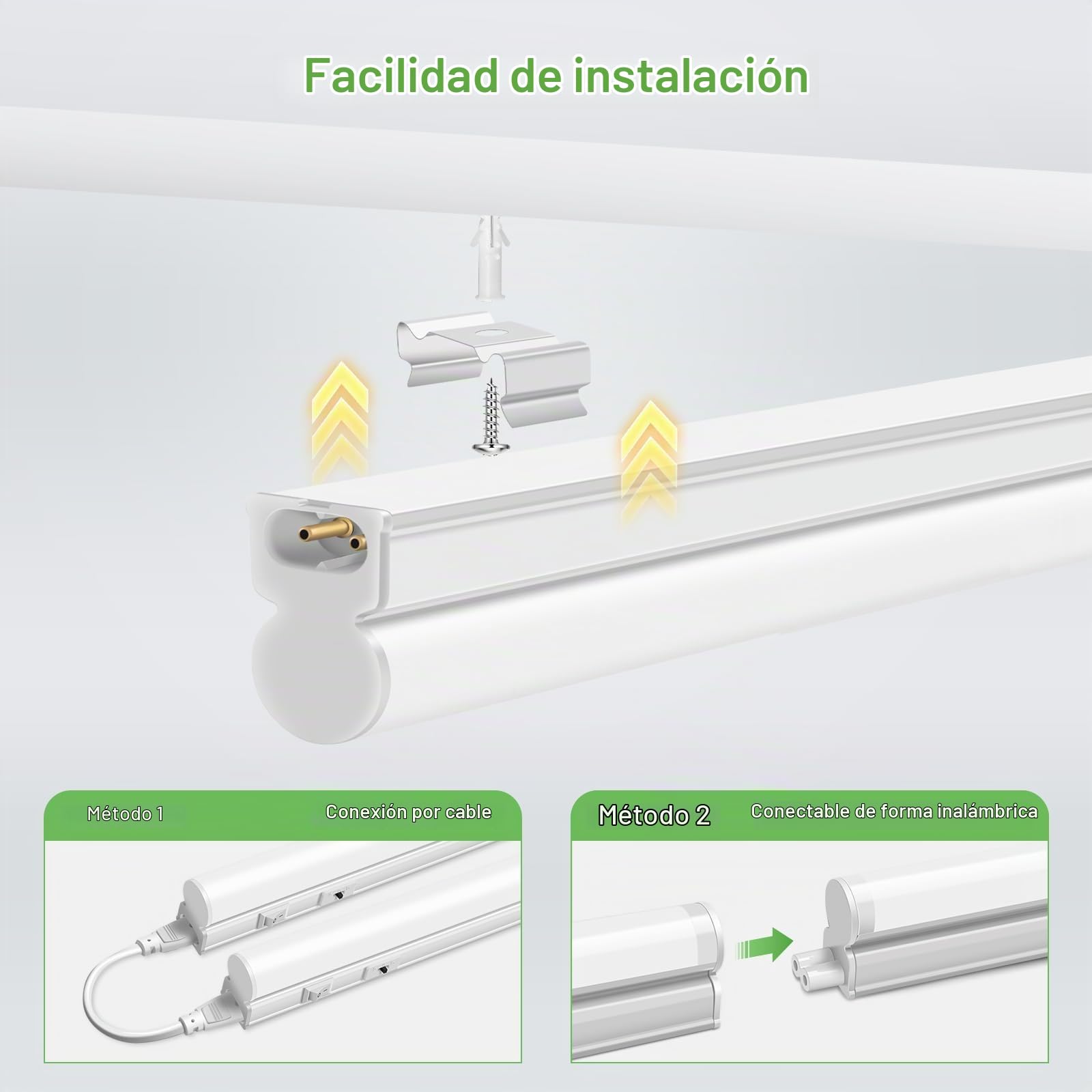 ALUSSO Barras de Luz LED para Cocina 8W 800lm, 3CCT 3000K 4000K 6500K, Iluminación Bajo Mueble con Interruptor y Cable, Barra LED 58cm 230V, Luz Bajo Armario Blanca Pack de 2