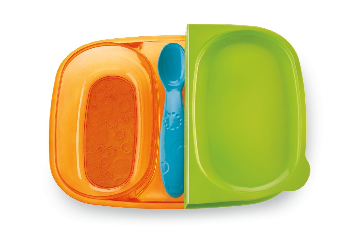 Fisher Price Kit repas de voyage pour bébé avec couvercle à fermeture à pression – Assiette de pique-nique, bol et collation