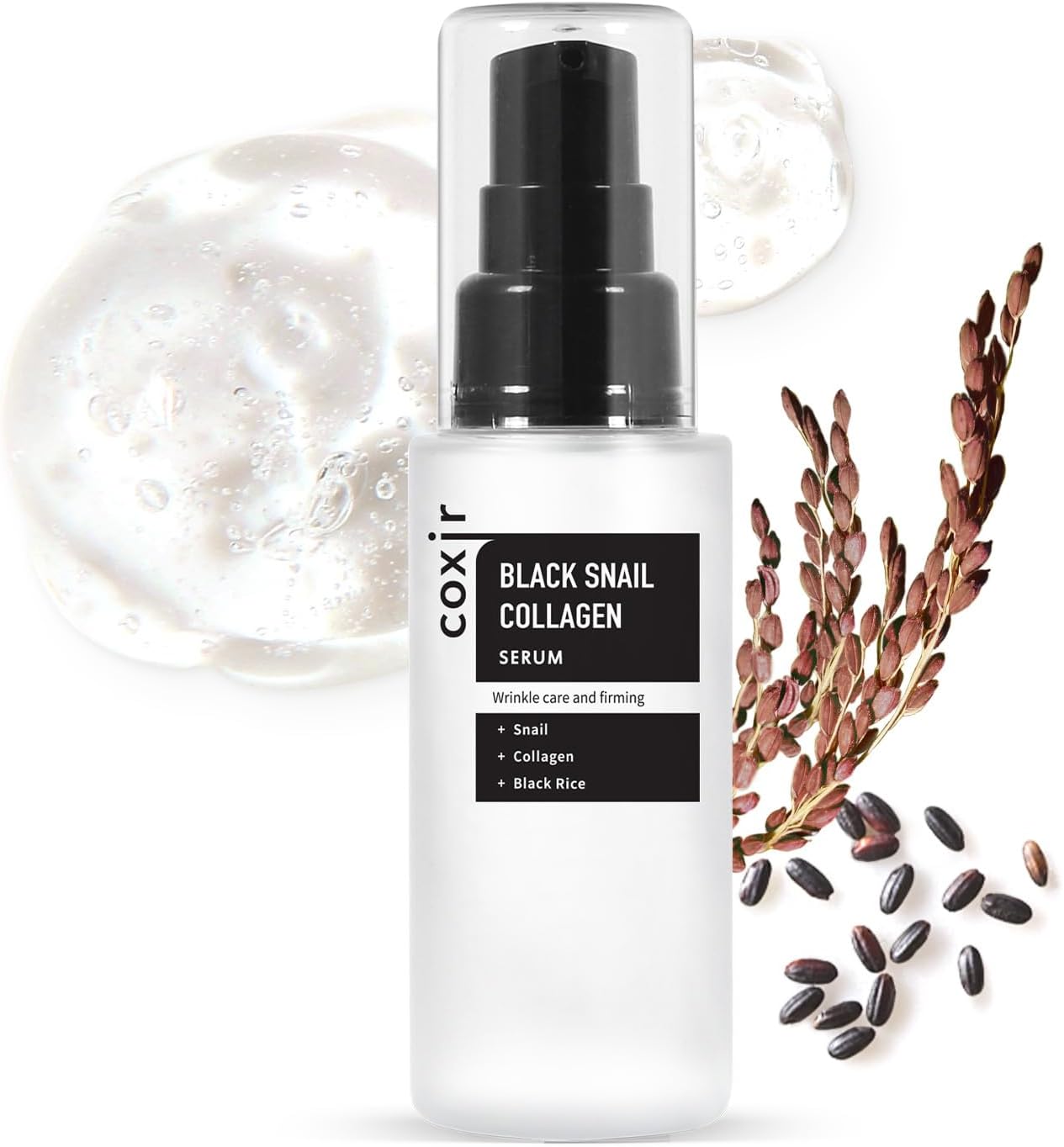 Black Snail Collagen Serum – Concentrated Snail Mucin Essence for Skin Resilience, Hydration & Smooth Texture | Lightweight Korean Facial Serum for Daily Moisture Care(1.69 fl.oz)