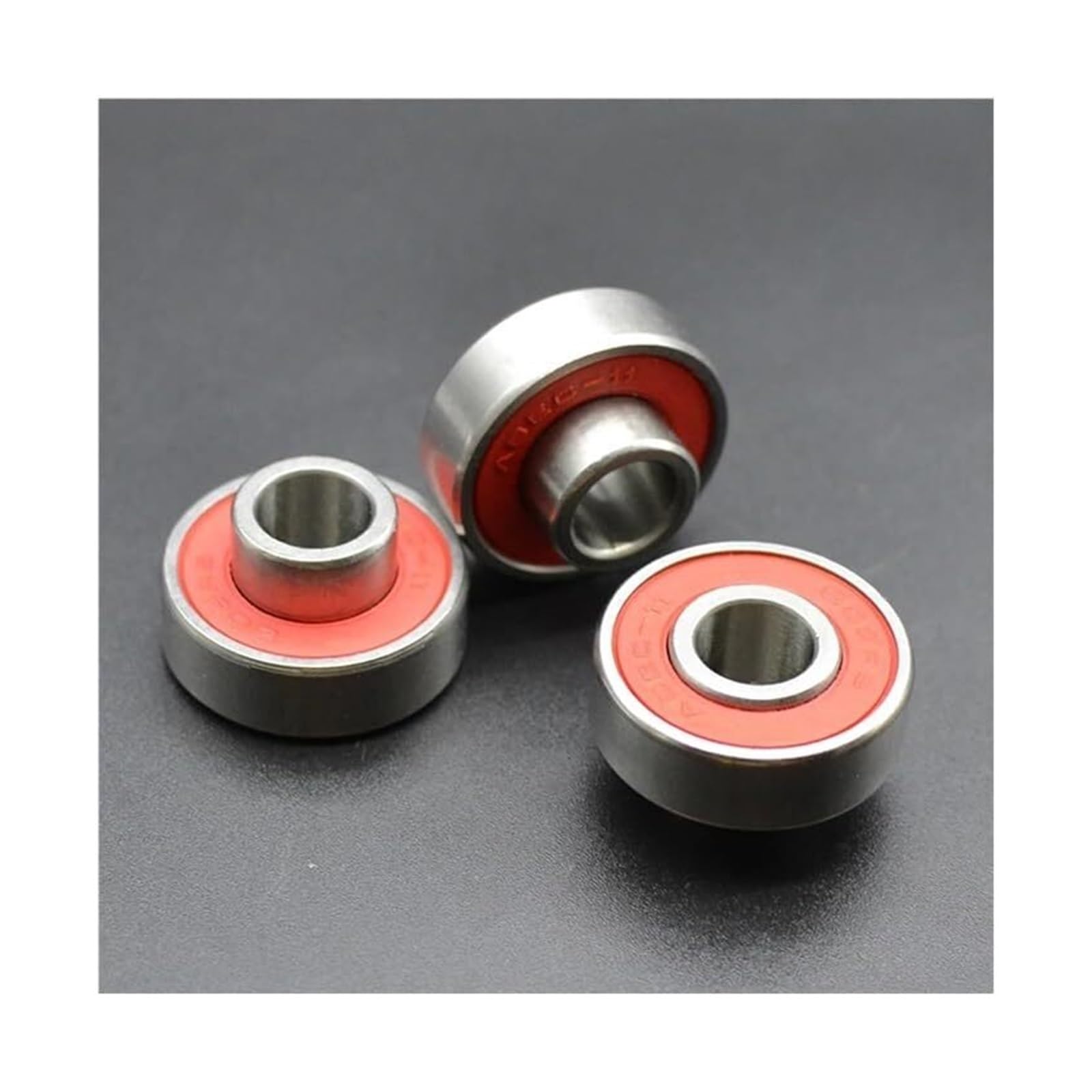 Rodamientos, 8 Uds 608 rodamiento RS 8x22x7mm ABEC-11 espaciador integrado monopatín for Longboard for tabla de baile,Durabilidad mejorada(8pcs Abec-11 Red)