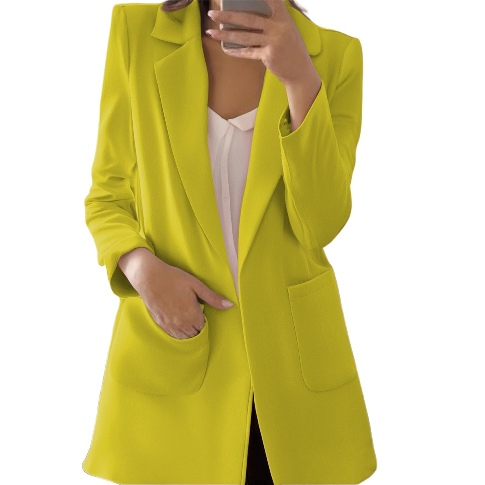 Winter Jacket Women's Long Sleeve Plain Jacket For Women Casual Business Suit Coat Stylish Work Wear Outerwear