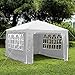 Home Discount Tonnelle avec Panneaux latéraux 3 x 4 m Tonnelle à Fermeture Éclair Tente de réception de Jardin Auvent étanche avec Barre de Vent, Blanc