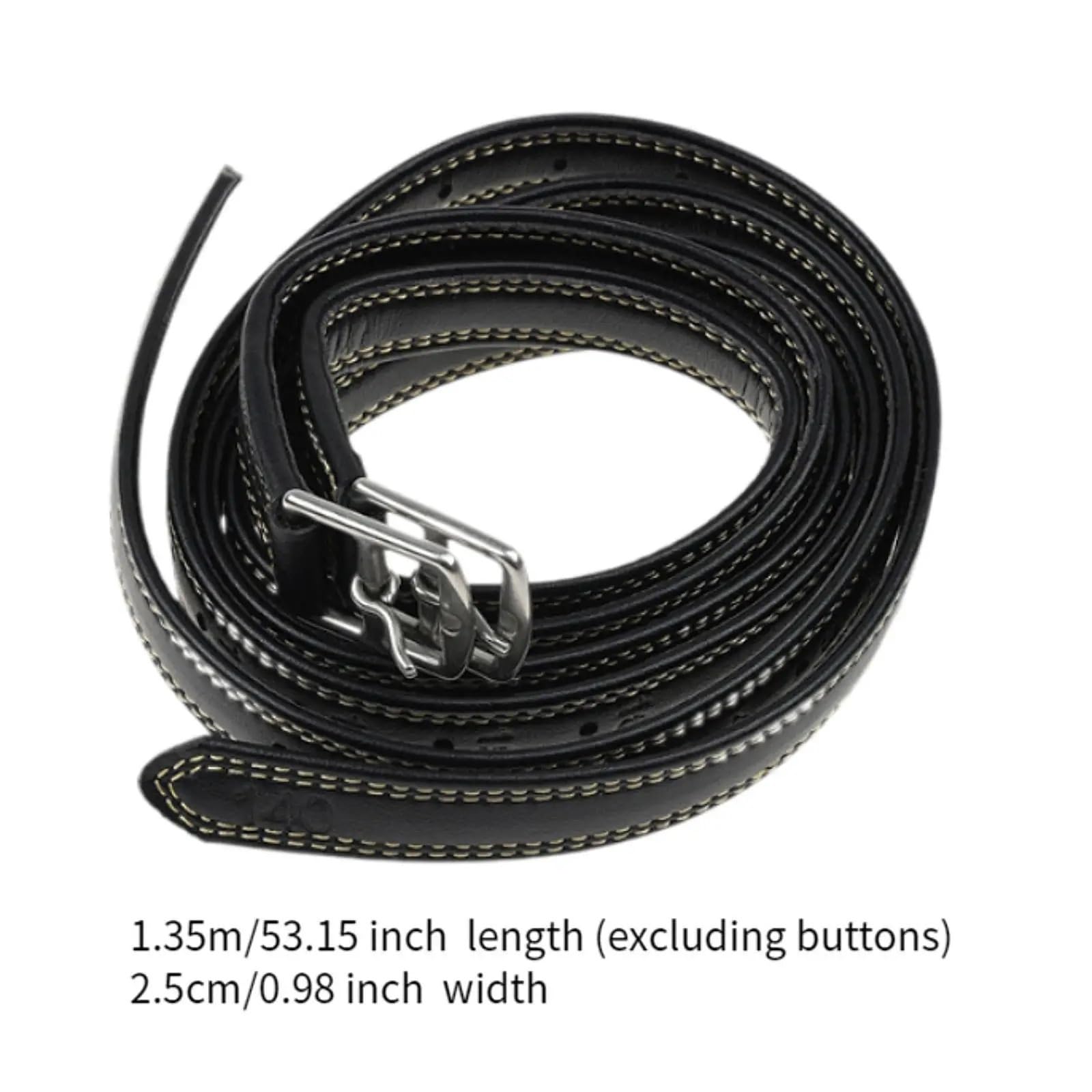 2 Pcs Stirrup Leathers Adjustable Soft Equestrian Belt Horse Riding Strap Genuine Leather Supplies with Buckles Für Dressur(Black)
