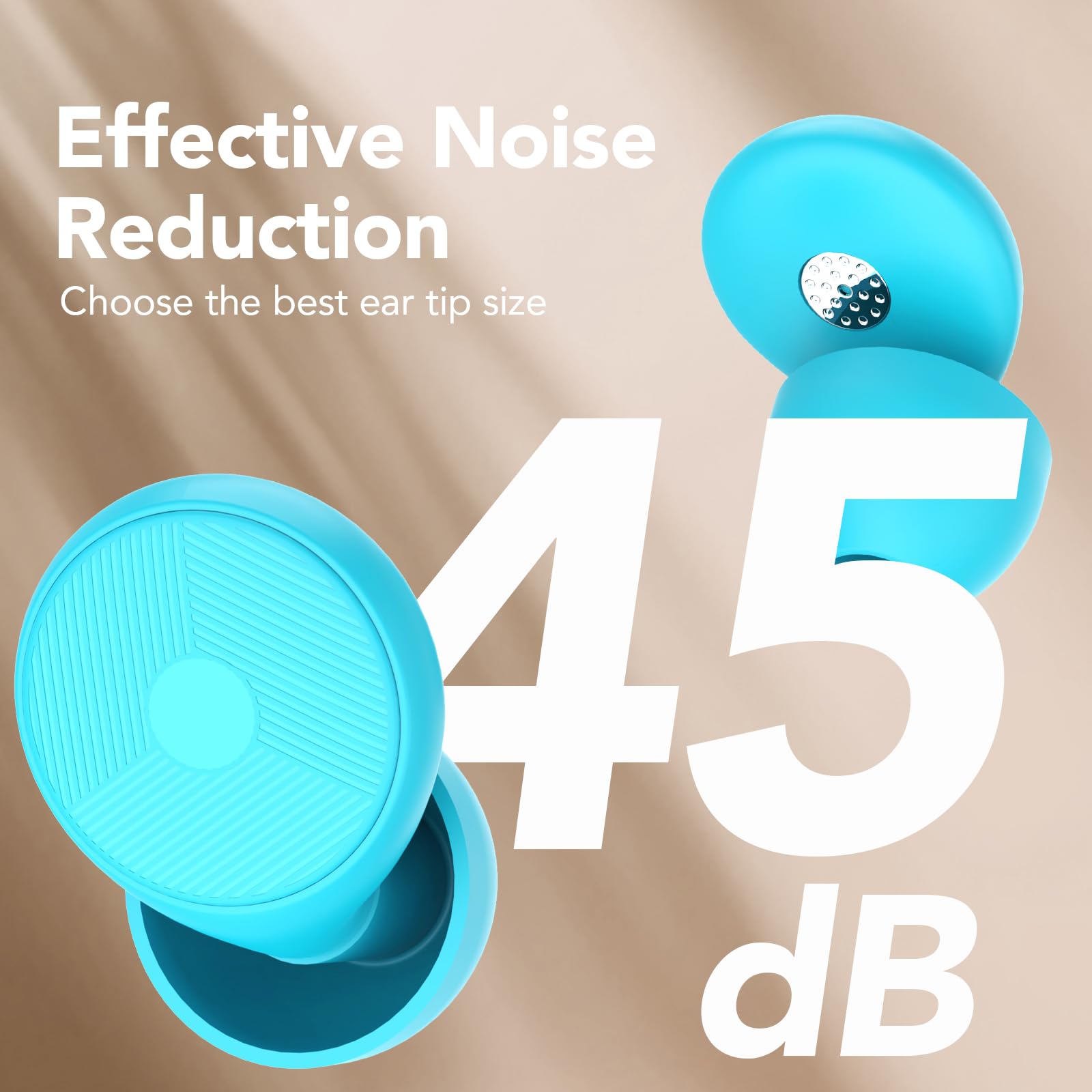 2025 Nuevos tapones para los oídos para dormir, 45 dB, protección auditiva reutilizable, tapones para los oídos con 8 tapones para los oídos y bolsa de transporte, dormir, viajes, concentración
