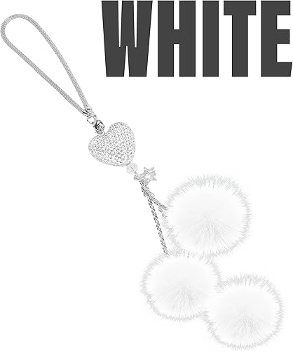 Miniatura 7 de Accesorios para espejo retrovisor, accesorios de automóvil con diamantes de corazón brillante, accesorios para colgar en el espejo del automóvil,