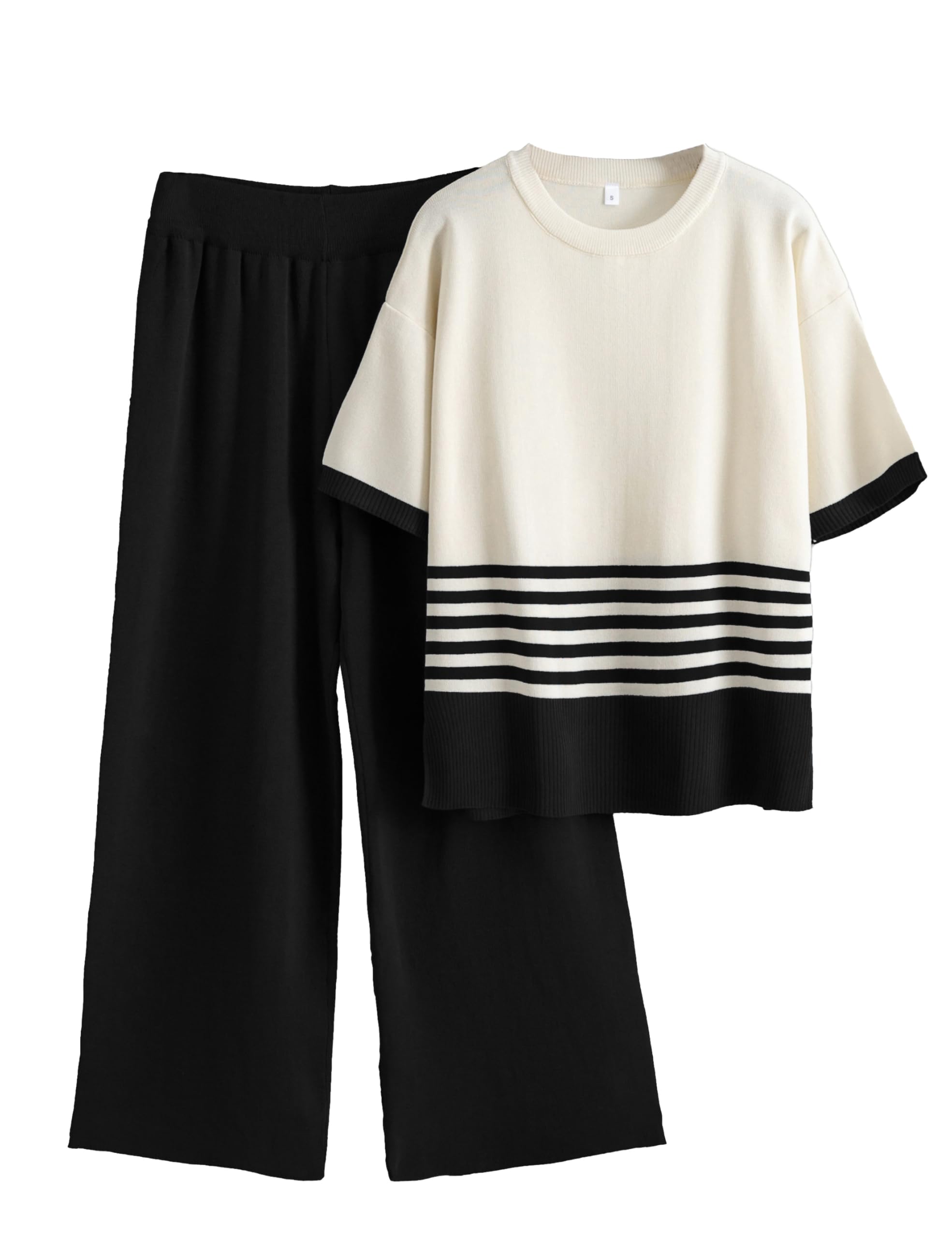 Photo 1 of Mostrend Women's Knit Lounge Sets 2 Piece Pants Sweatsuit(Black-M)