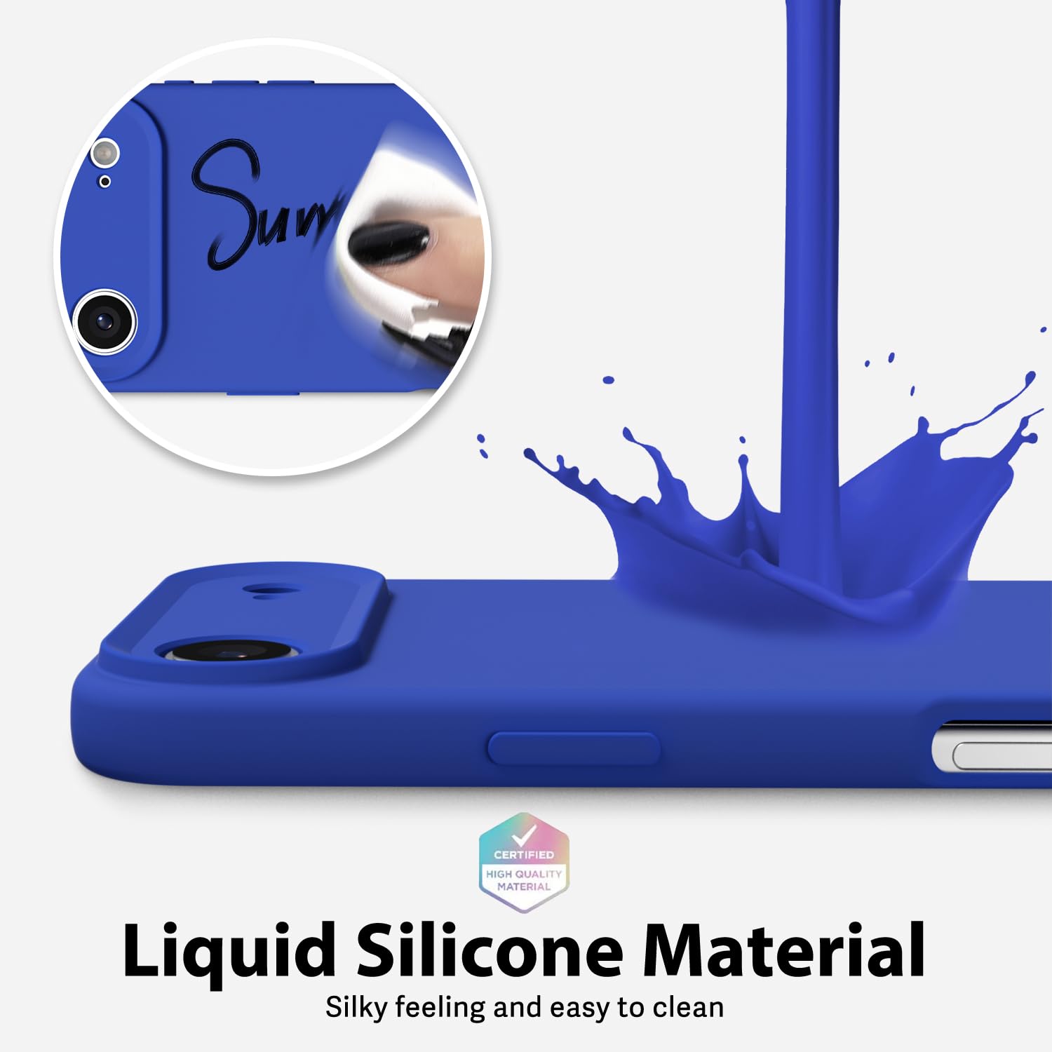 oakxco for iPhone 16 Pro Max Case Liquid Silicone, Soft Rubber Gel Elegant Aesthetic Basic Simple Cover, Cute Thin Slim TPU Matte Solid Color Plain Smooth Case for Women Girl, Light Pink — view 1169