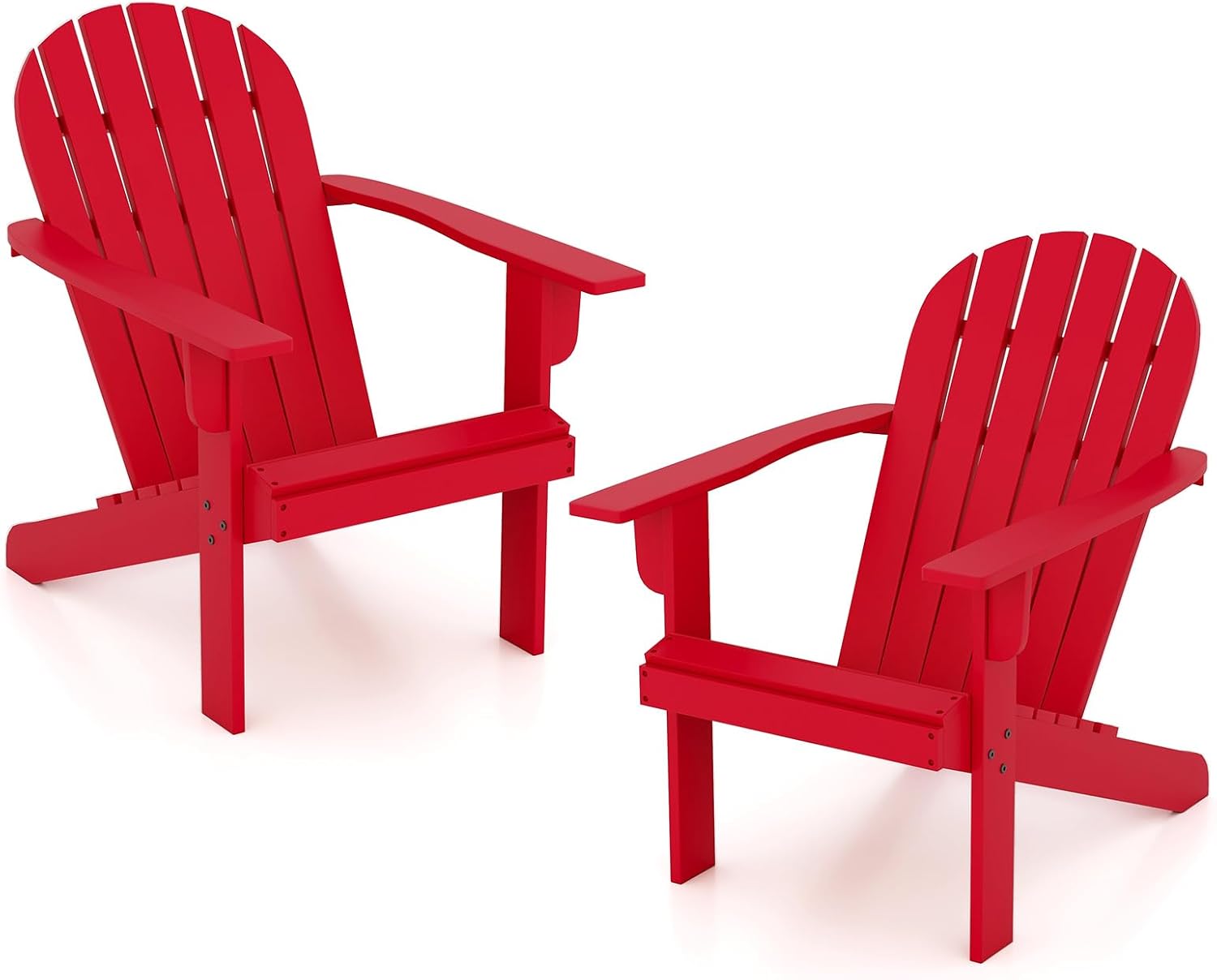 Giantex Acacia Wood Adirondack Chair Set of 2, Outdoor Fire Pit Chair with 105° Inclined Seat, High Backrest, 4" Wide Armrests, Patio Lounge Chair for Outside, Lawn, Backyard, Garden, Deck, Porch