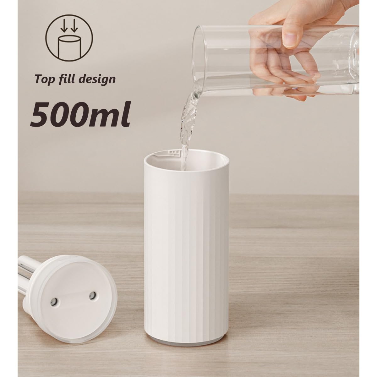 Nawilżacz USB do sypialni, 500 ml, mały nawilżacz biurkowy, przenośny ultradźwiękowy z cichą pracą, automatyczne wyłączanie, 2 tryby mgły, idealny do domu lub biura