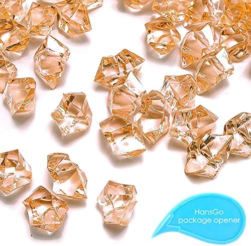 HansIce 100 Pcs Acrylic Ice Rocks, Vase Fillers, Brown