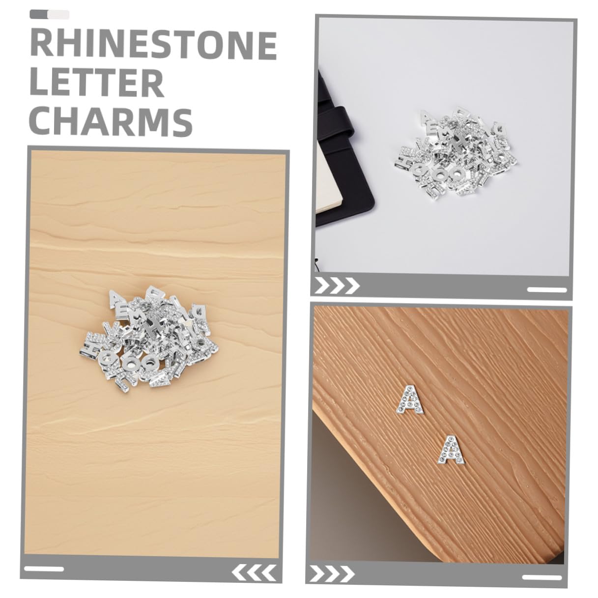 260 Piezas Abalorios Letras del Alfabeto A-z de 8 Mm, 130 Piezas Gemas de Imitación Brillantes para Pulsera Diy, Accesorios de Joyería y Manualidades Creativas