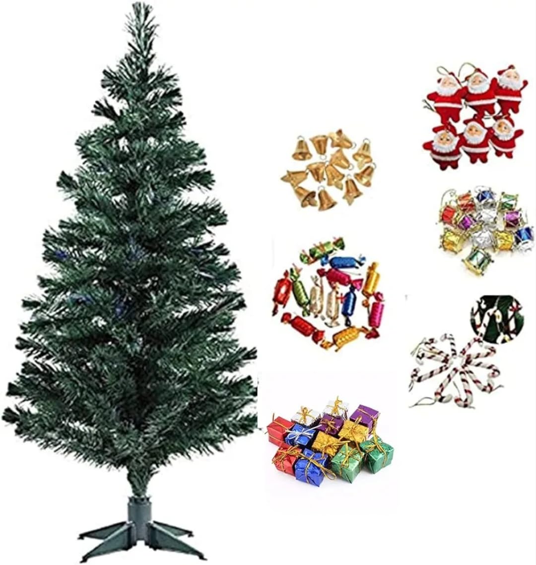 Blossom, 2 feet Artificial Christmas Tree with 24 pcs Decoration Ornaments for School Home Decoration Ornaments Xmas Tree with Solid Legs, Light Weight, Perfect (2 FT Tree)