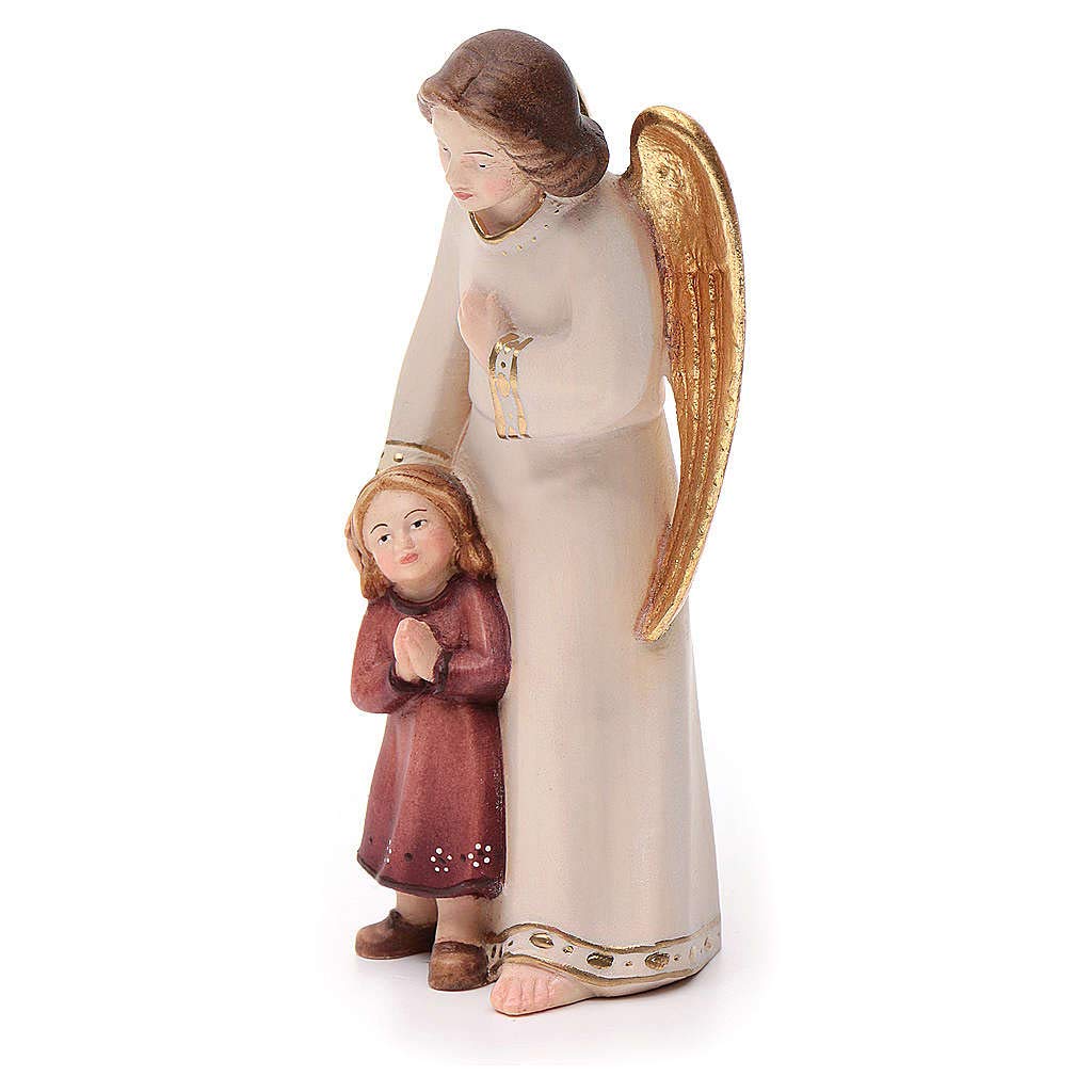 Holyart Anioły: Anioł Stróż z dziewczynką styl nowoczesny drew, 12 cm (4.73 inc.)