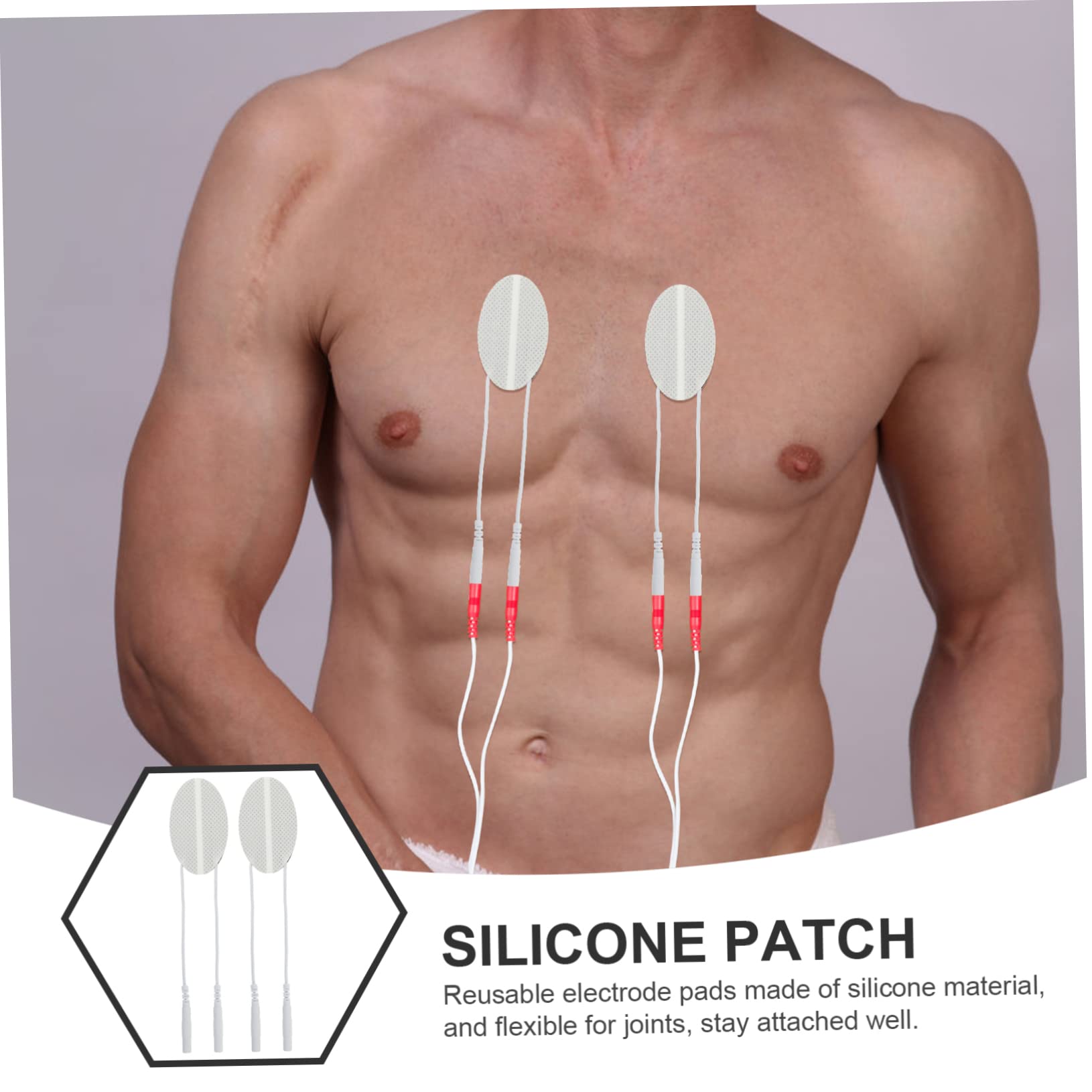 minkissy Stimulateur Musculaire Patch 4 Ensembles Feuille D'électrode Massage Coussin Masseur Réutilisables Gommettes Autocollantes Patchs Réutilisables Adhésifs Tissu Non Tissé Blanche 10 Pièces * 4