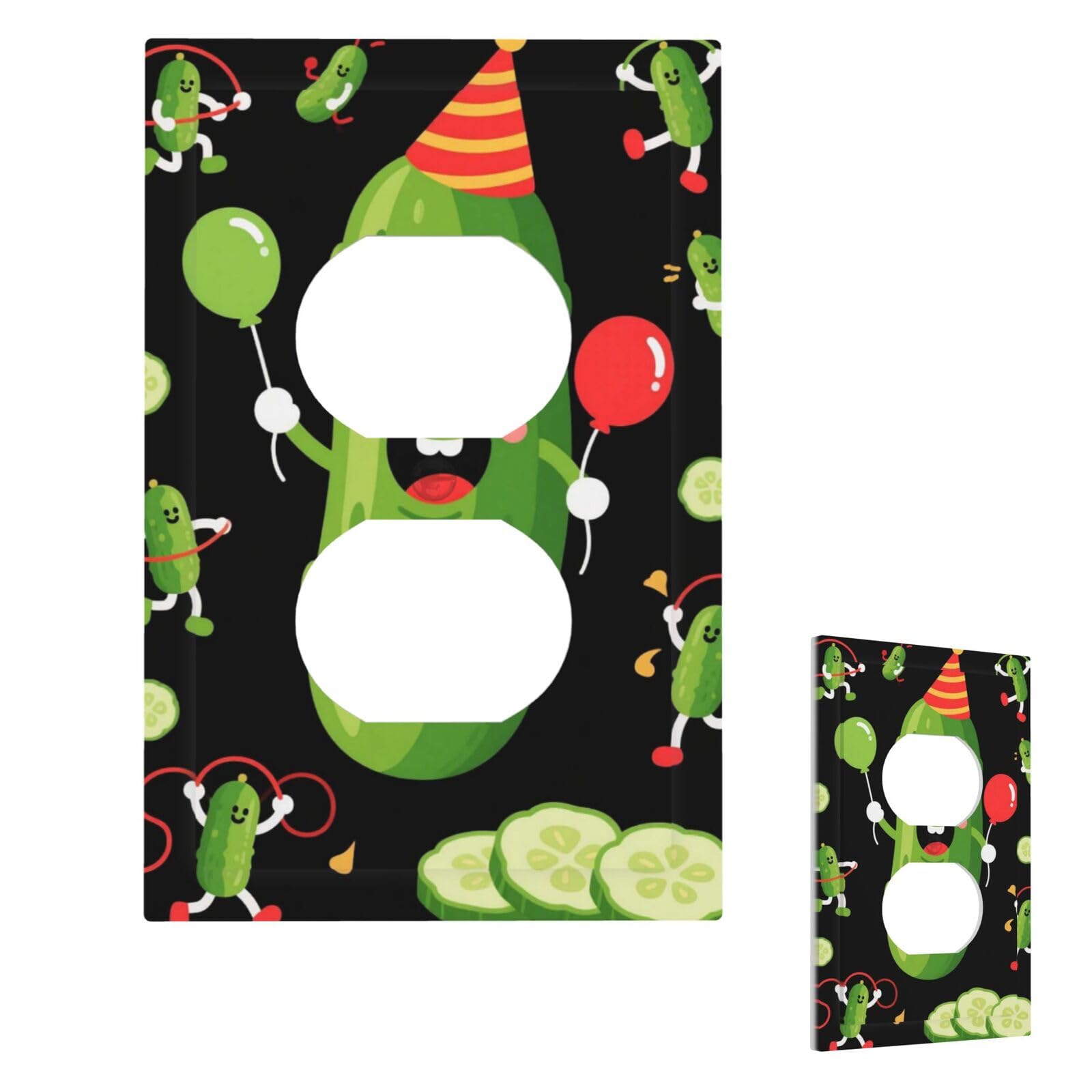 Funny Pickle Wall Plate Cover Modern Decorative 1 Gang Light Switch Cover Unbreakable Receptacle Outlet Covers For Living Room Bedroom Home Decor Duplex