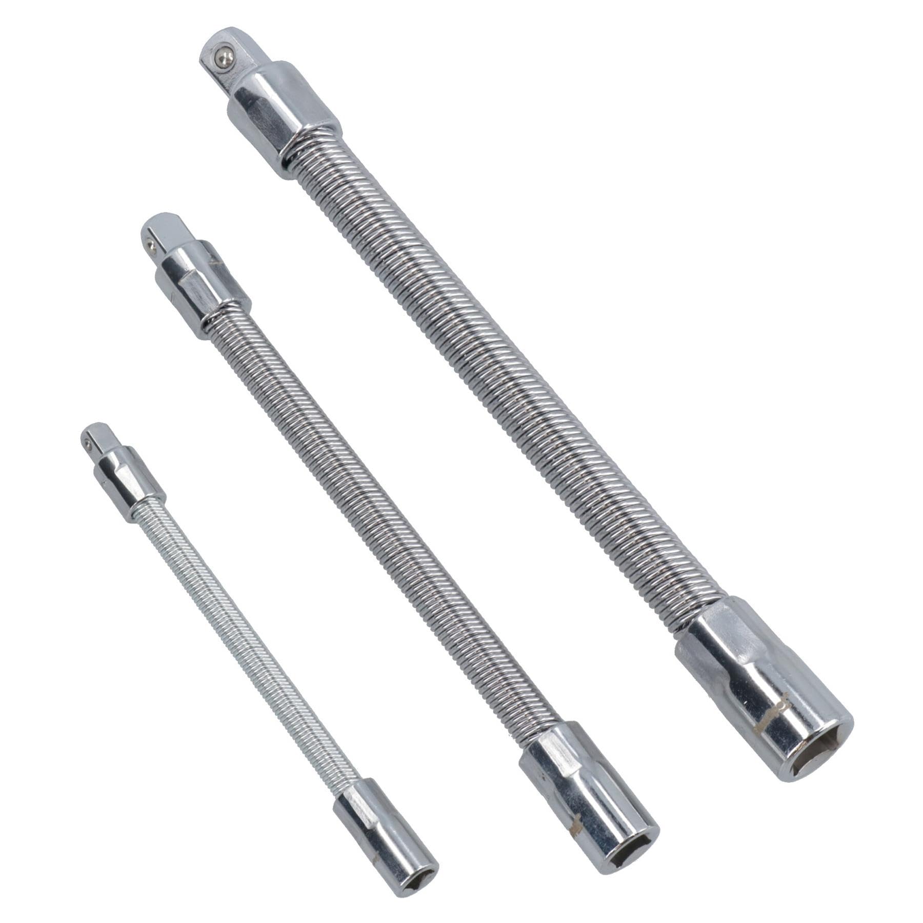 Flexible Flexi Extension Bar Adapter Set for Sockets Mixed Drive 1/4 – 1/2in 3pc