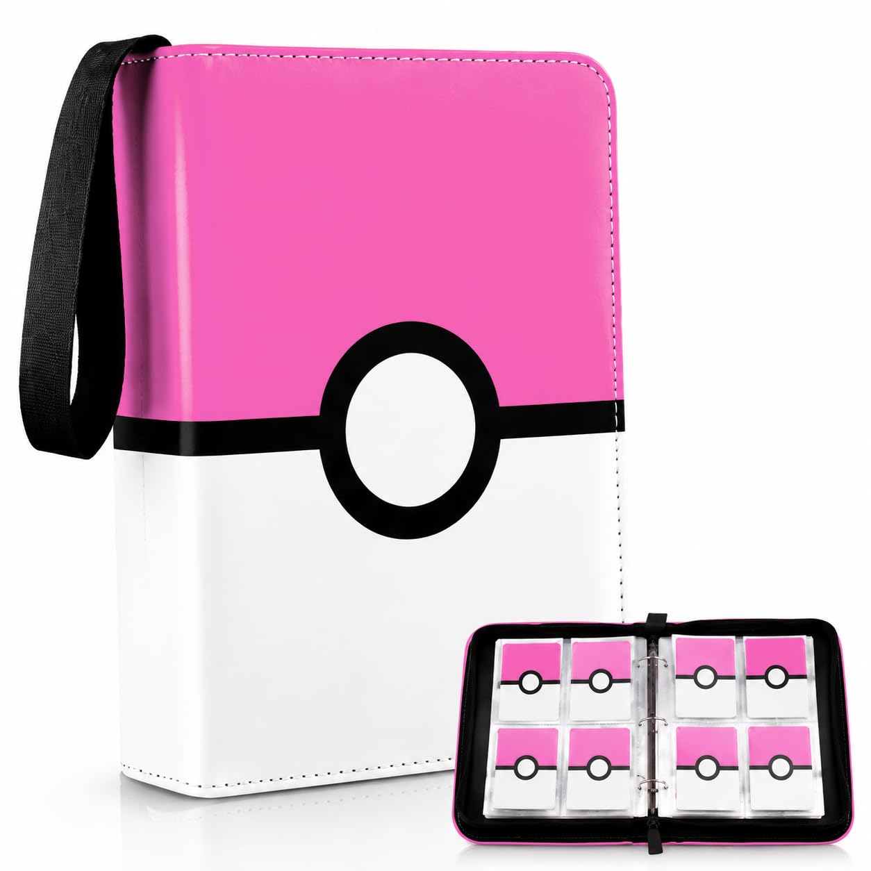 Carpeta para tarjetas coleccionables de 400 bolsillos con 50 fundas extraíbles, álbum coleccionista de tarjetas con cremallera, portatarjetas portátil para tarjetas deportivas, tarjetas de juego